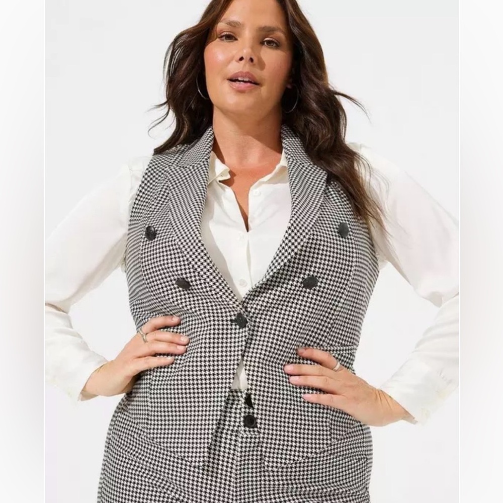 Torrid Studio Ponte Buttoned Tailored Suit Vest